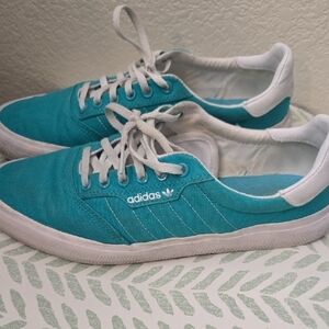 Adidas Teal Sneakers with White Accents
